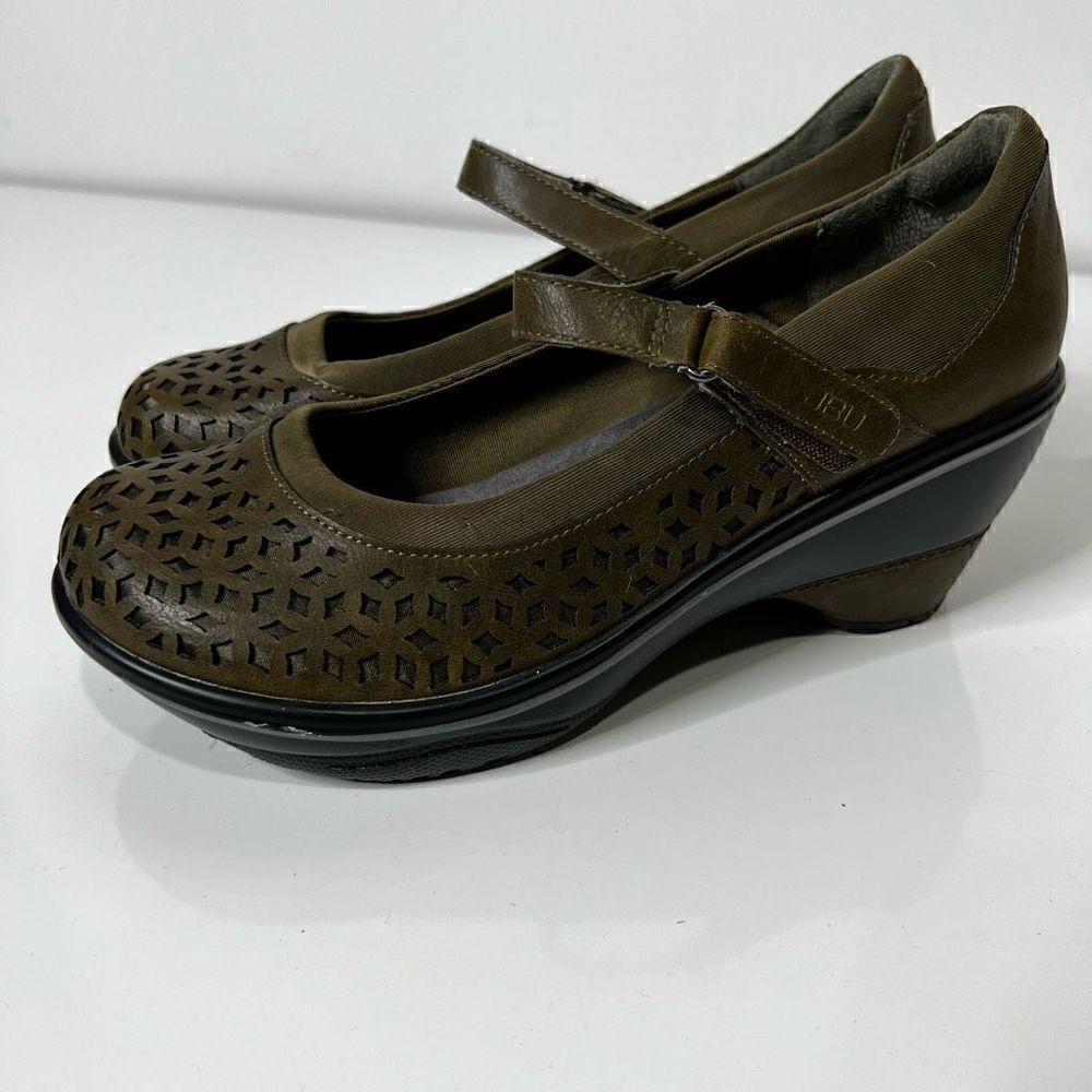 Jambu Women's Brown Geometric Maryjane Casual Shoes Size 7.5